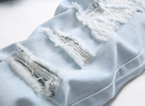 Men's Ripped Jeans Straight Washed