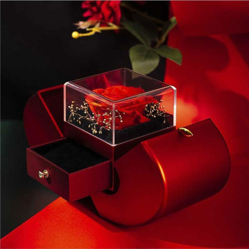 Jewelry Box Red Flower