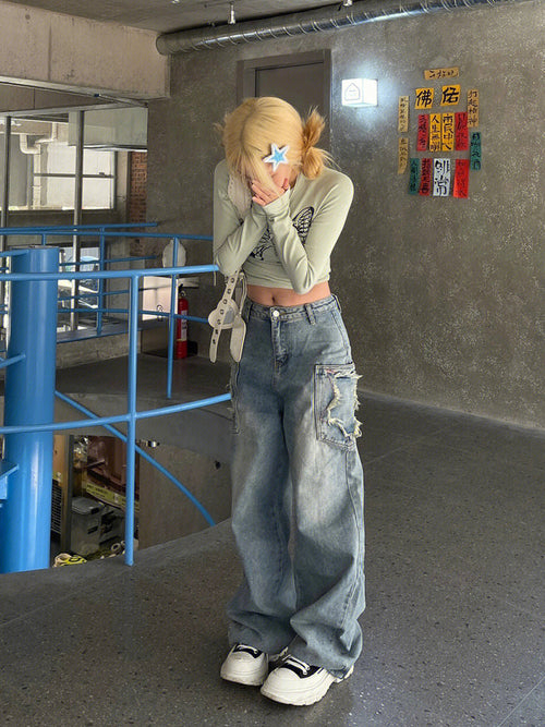 American Vibe Retro Street Jeans Female