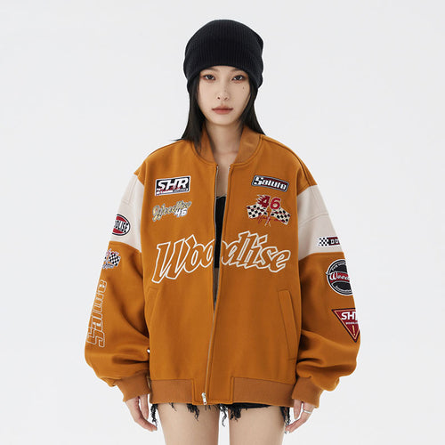 Men's Loose Stitching Baseball Uniform High Street Jacket