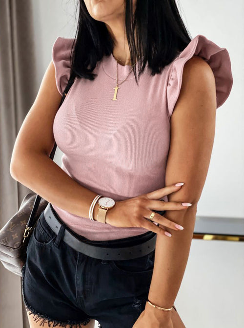 Round Neck Short Sleeve Top