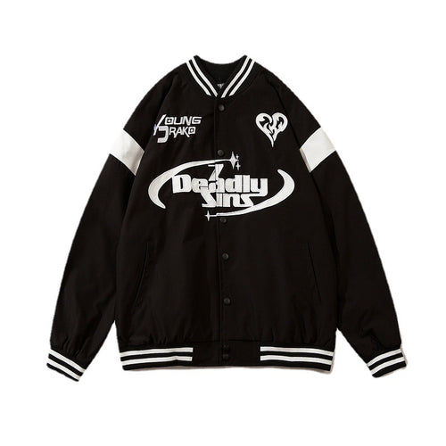 Love Towel Embroidery Ins Wind Korean Style High Street Loose Jacket