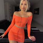 Short two piece dress single breasted
