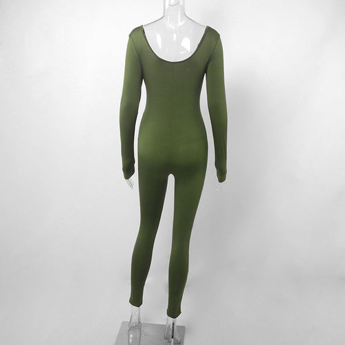 Long Sleeve Slim Fit Hip Lift Jumpsuit