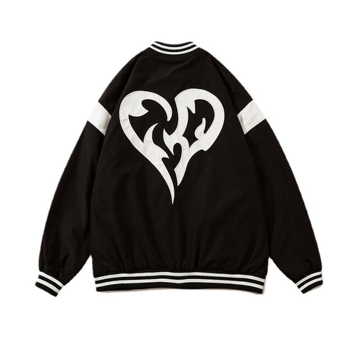 Love Towel Embroidery Ins Wind Korean Style High Street Loose Jacket