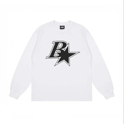 Men's Printed European And American High Street Long-sleeved T-shirt