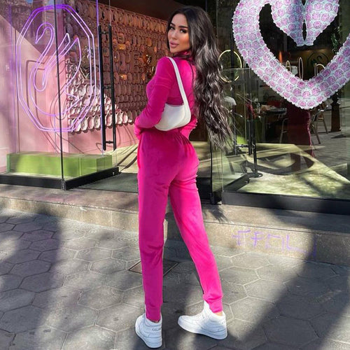 Short Exposed Navel Top Slim Pants Set