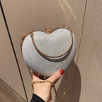 Chain Crossbody Peach Heart Bag