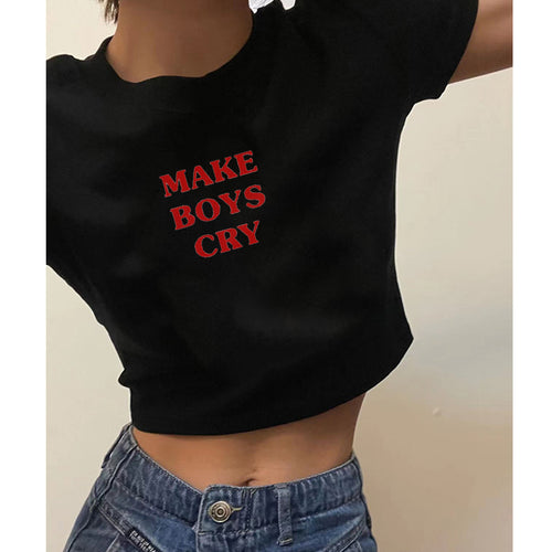 Personalized Street Letter Print Ladies Slim Short Sleeve T-Shirt