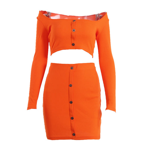 Short two piece dress single breasted