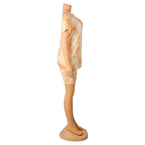 Fashion Casual Sports Suit Tie-Dye Short-Sleeved Shorts Two-Piece Suit