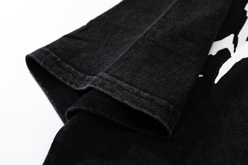 Letter Short Sleeve Doberman Pinscher Printed T-shirt