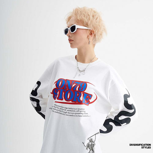 Autumn Loose American Street Round Neck Top Clothes