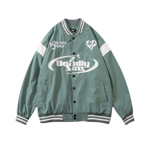 Love Towel Embroidery Ins Wind Korean Style High Street Loose Jacket