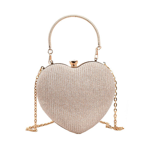 Chain Crossbody Peach Heart Bag