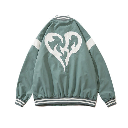 Love Towel Embroidery Ins Wind Korean Style High Street Loose Jacket