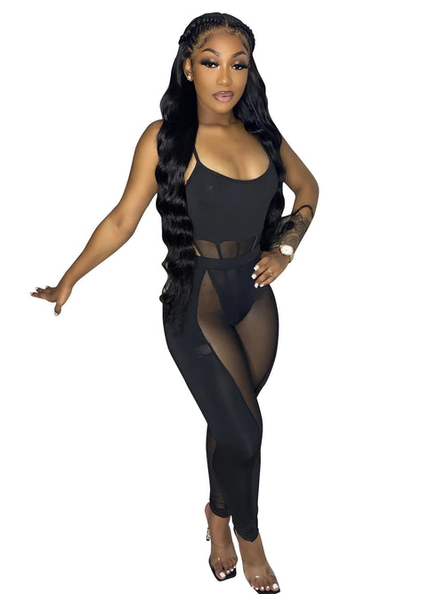 Splice Sexy Hollow Out Nightclub Perspective Two-piece Set