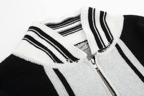 Men's Knit Cardigan High Street Retro Contrast Stripe Jacket