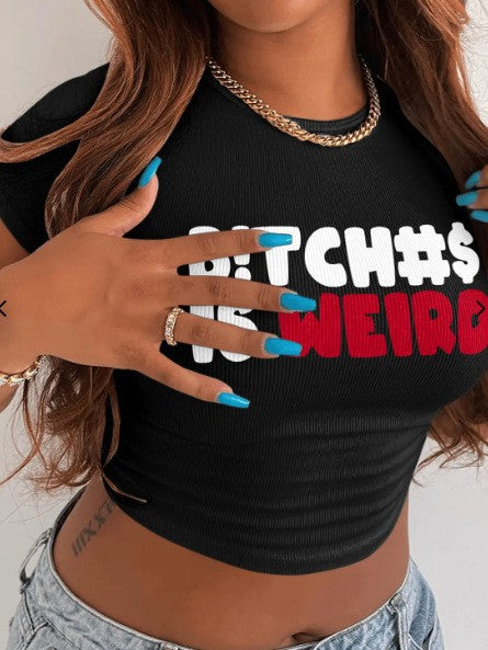 Letter Print Short Sleeves