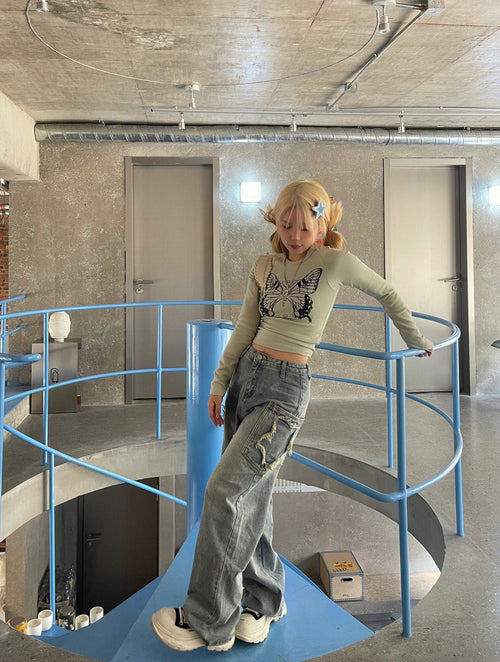 American Vibe Retro Street Jeans Female