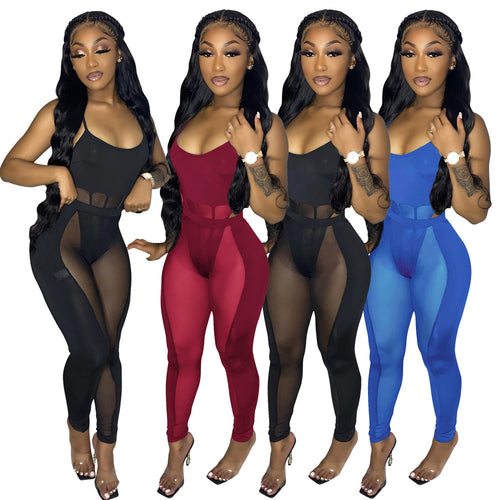 Splice Sexy Hollow Out Nightclub Perspective Two-piece Set