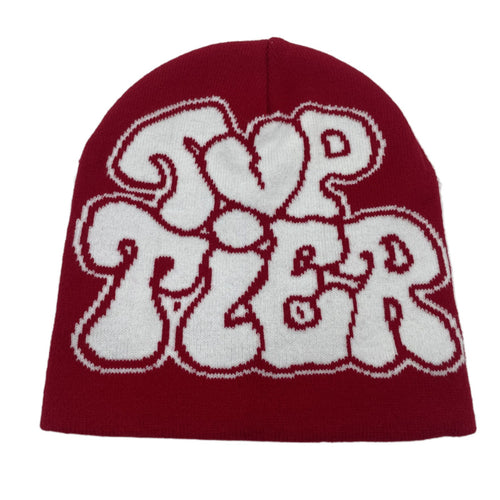 Sleeve Cap Multi-color Letters Wool Knitting