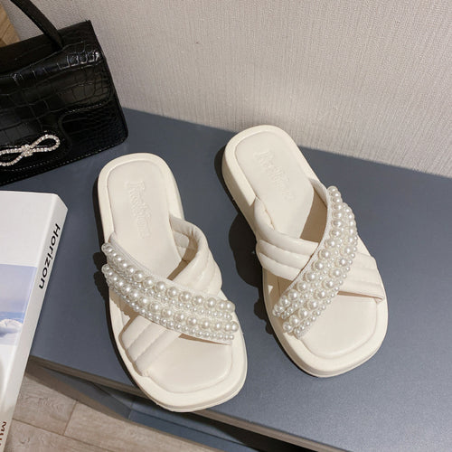 Women's Thick Bottom All Match One Word Slippers Women's Casual Sandals