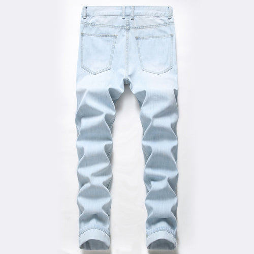 Men's Ripped Jeans Straight Washed