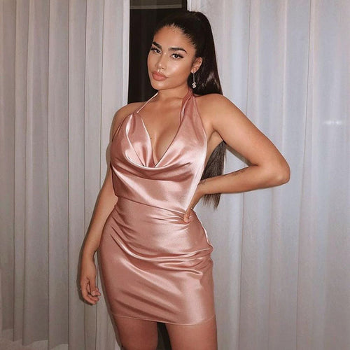 Satin Party dress Backless