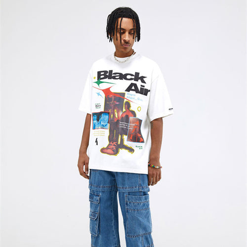 Street Tide Brand Men's Clothing Fun Printing Individual Short-sleeved T-shirt