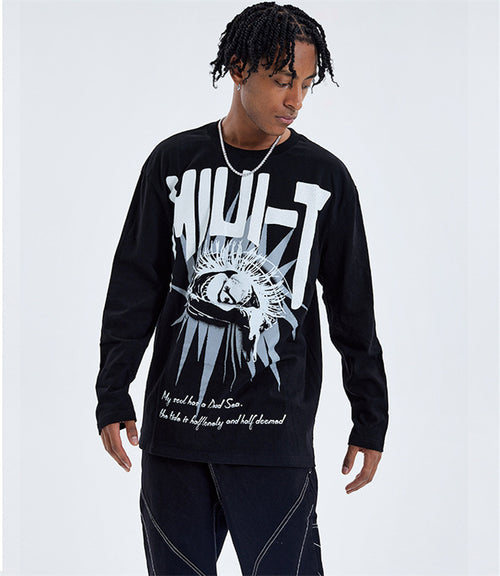 Vintage High Street Long Sleeve Loose T-Shirt