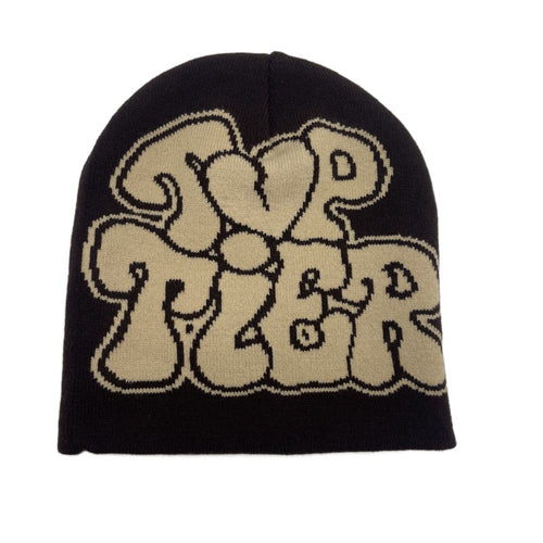 Sleeve Cap Multi-color Letters Wool Knitting