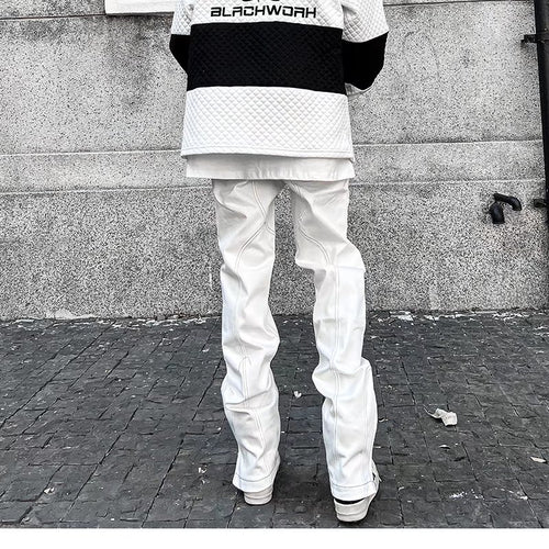 Vintage Street Structure Zip Loose Straight Jeans