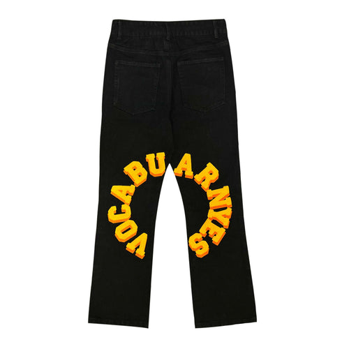 Men's And Women's Towel Embroidered Street Fashion Jeans Trousers