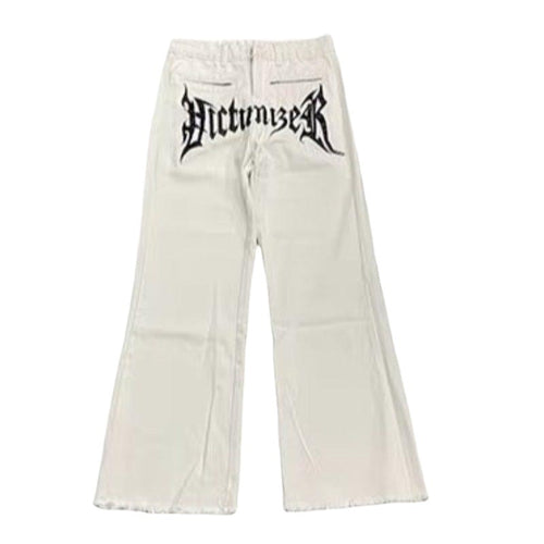 Men's Straight Loose Letter Embroidery Jeans