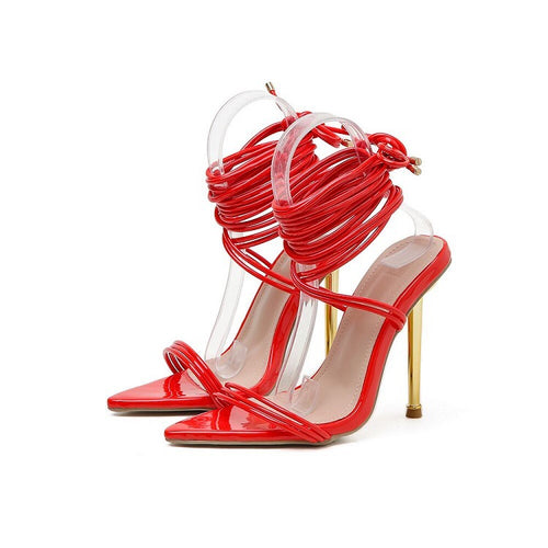 Pointed Toe Stiletto Strappy High Heel Sandals