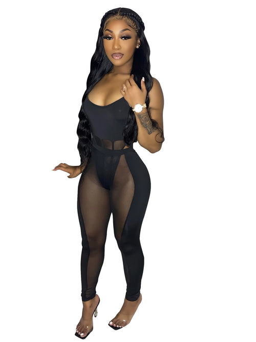 Splice Sexy Hollow Out Nightclub Perspective Two-piece Set