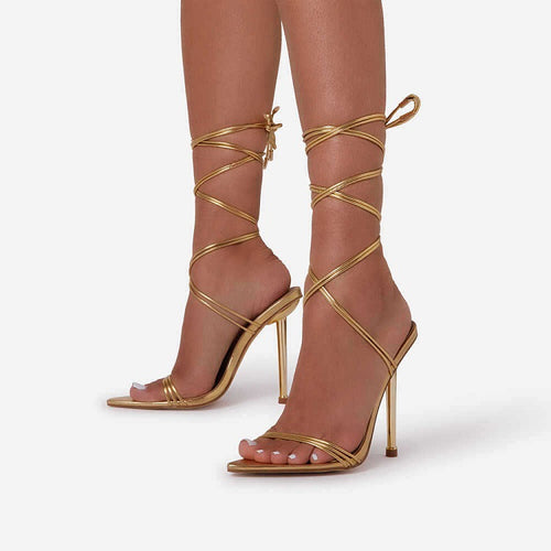 Pointed Toe Stiletto Strappy High Heel Sandals