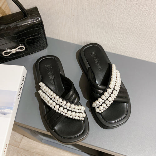 Women's Thick Bottom All Match One Word Slippers Women's Casual Sandals