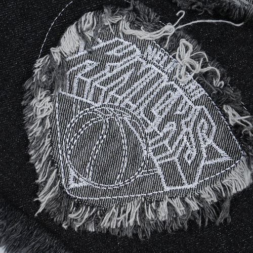 Men's Ripped Raw Edge Straight Denim Cropped Pants