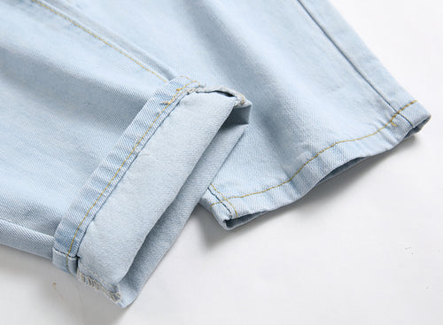 Men's Ripped Jeans Straight Washed