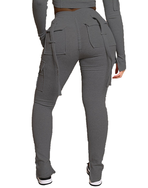 Cargo Drawstring Waist Split Trouser Legs