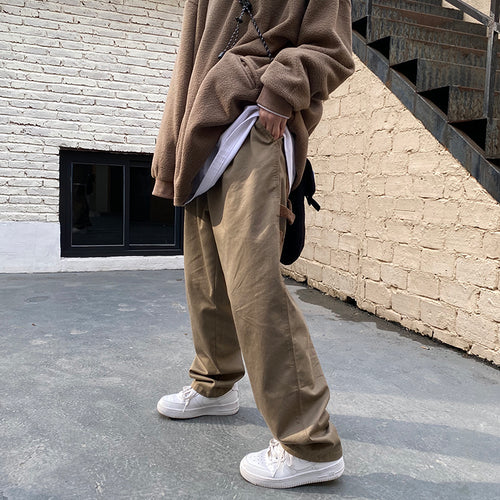 Versatile Panel Straight Leg Solid Street Cargo Pants