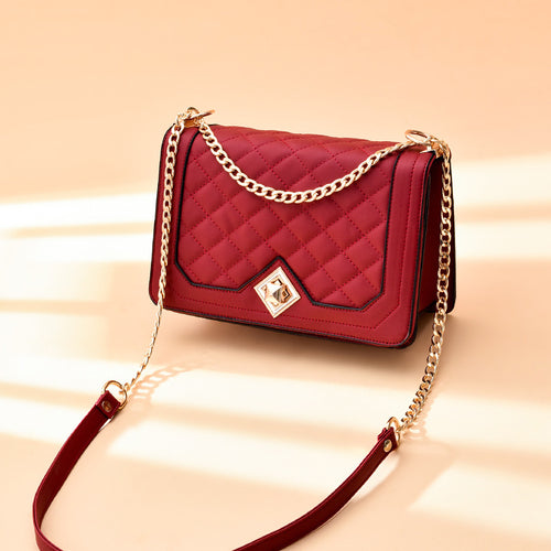 Diagonal Cross-Embroidered Handbags